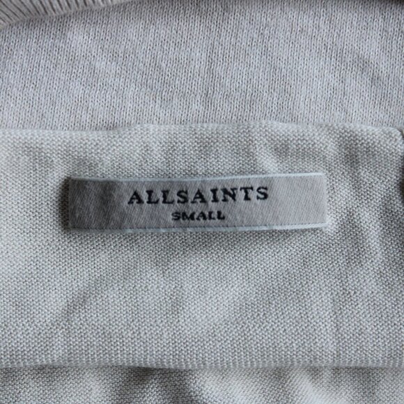 ALL Saints Size Small Shera Dress Cotton Blend Cream - Picture 6 of 7